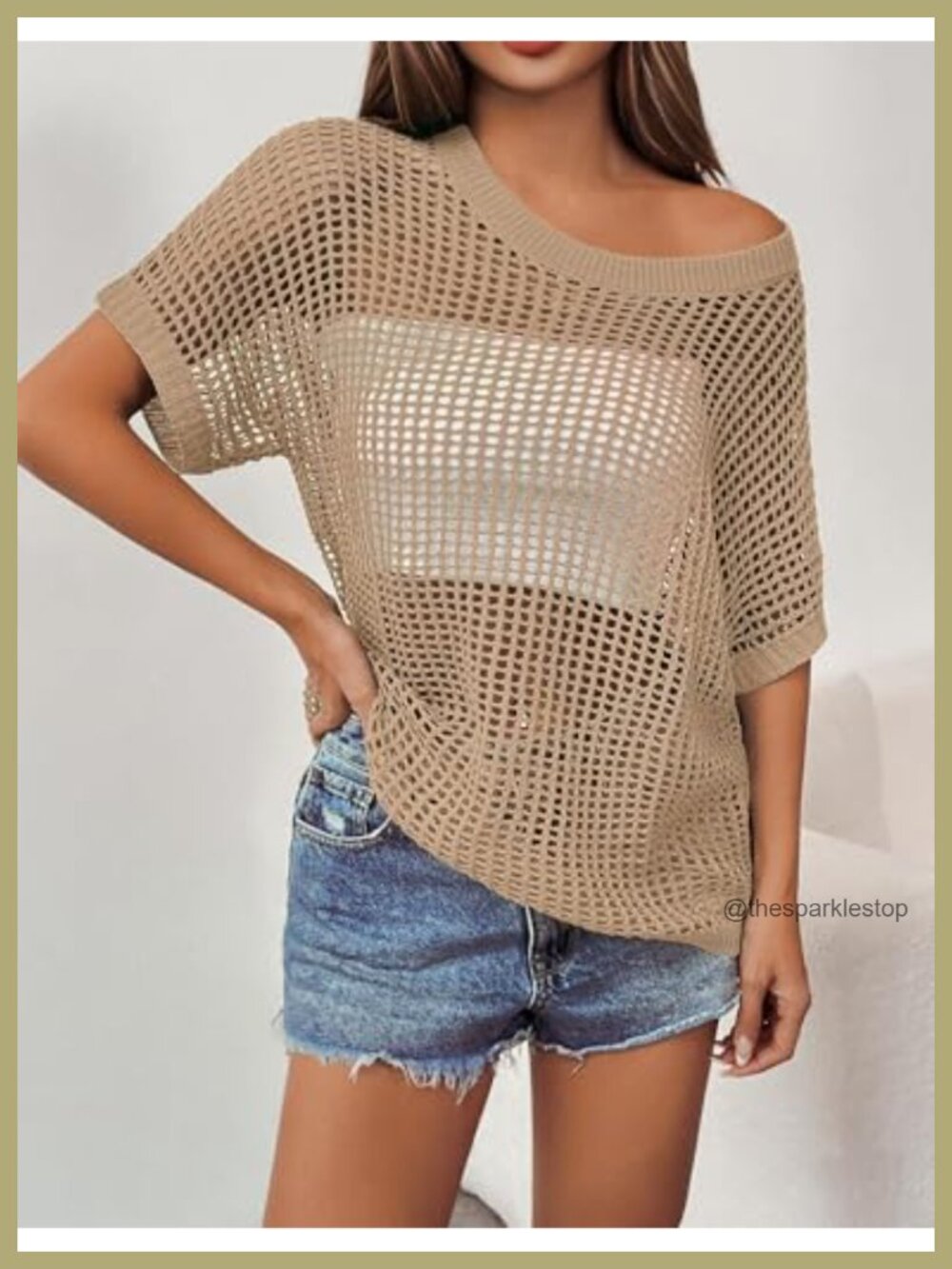 Zeagoo Short Sleeve Crochet Sweater Lightweight Summer Top Beach Cover Up Loose - Picture 2 of 4